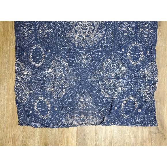 Garnet Hill Women's S Tunic Blue Floral Flowy Oversized V-Neck Sleeveless Sheer - Picture 2 of 12